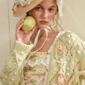 LACEMADE Perfume Doll House knit cardigan NWT size small  darling!!!!!!